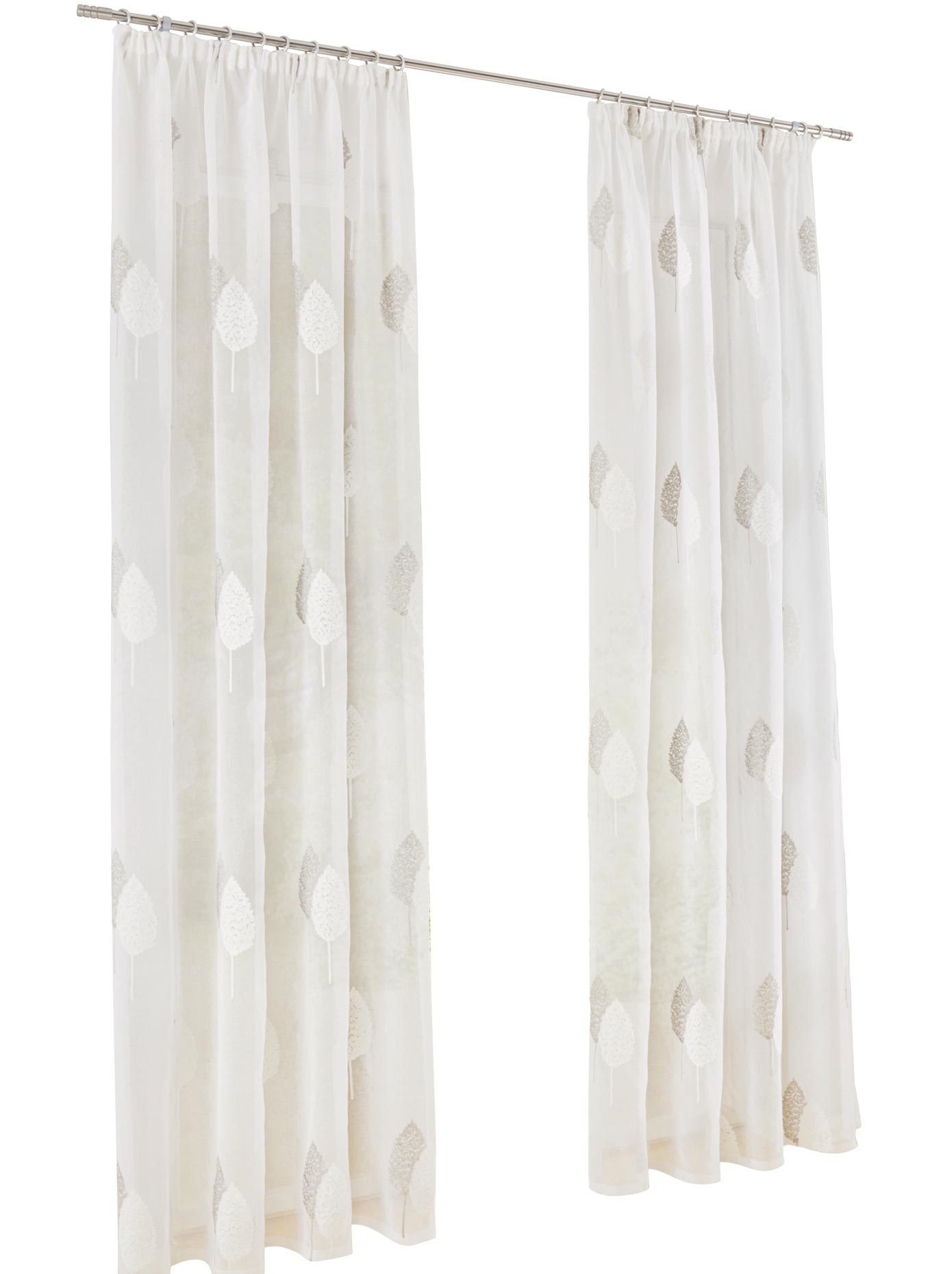 Gardine HEINE HOME Gr. 1, grau, B:140cm H:145cm, Polyester, Gardinen Image