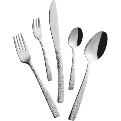 Besteck-Set MULEX "Madison", silber (edelstahlfarben), 60 tlg., Edelstahl 18/0, Essbesteck-Sets, Hammerschlagoptik