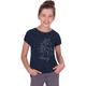 T-Shirt TRIGEMA "TRIGEMA mit Glitzer-Pferd" Gr. XS, blau (navy) Kinder Shirts T-Shirts