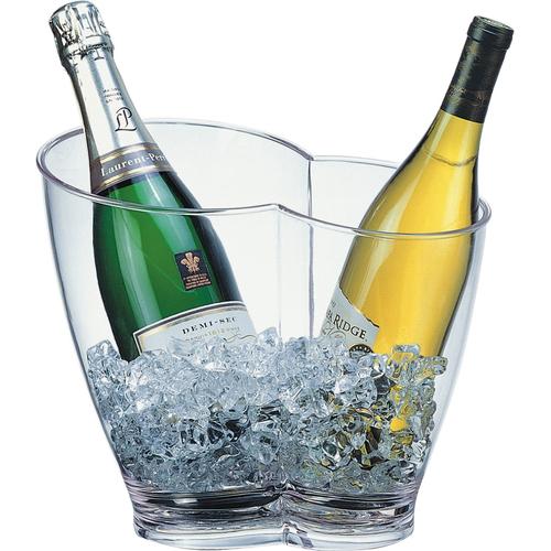 Wein- und Sektkühler APS Eiskübel farblos (transparent) Baraccessoires Weinaccessoires für 2 Flaschen (4l Volumen)
