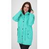Regenmantel DEPROC ACTIVE "Friesennerz HALIFAX NEW WOMEN", Damen, Gr. 36 (S), blau (türkis), Obermaterial: 100% Polyurethan; Futter: 100% Polyester, casual, Langarm mit Druckknopf, Mäntel, auch in Großen Größen erhältlich