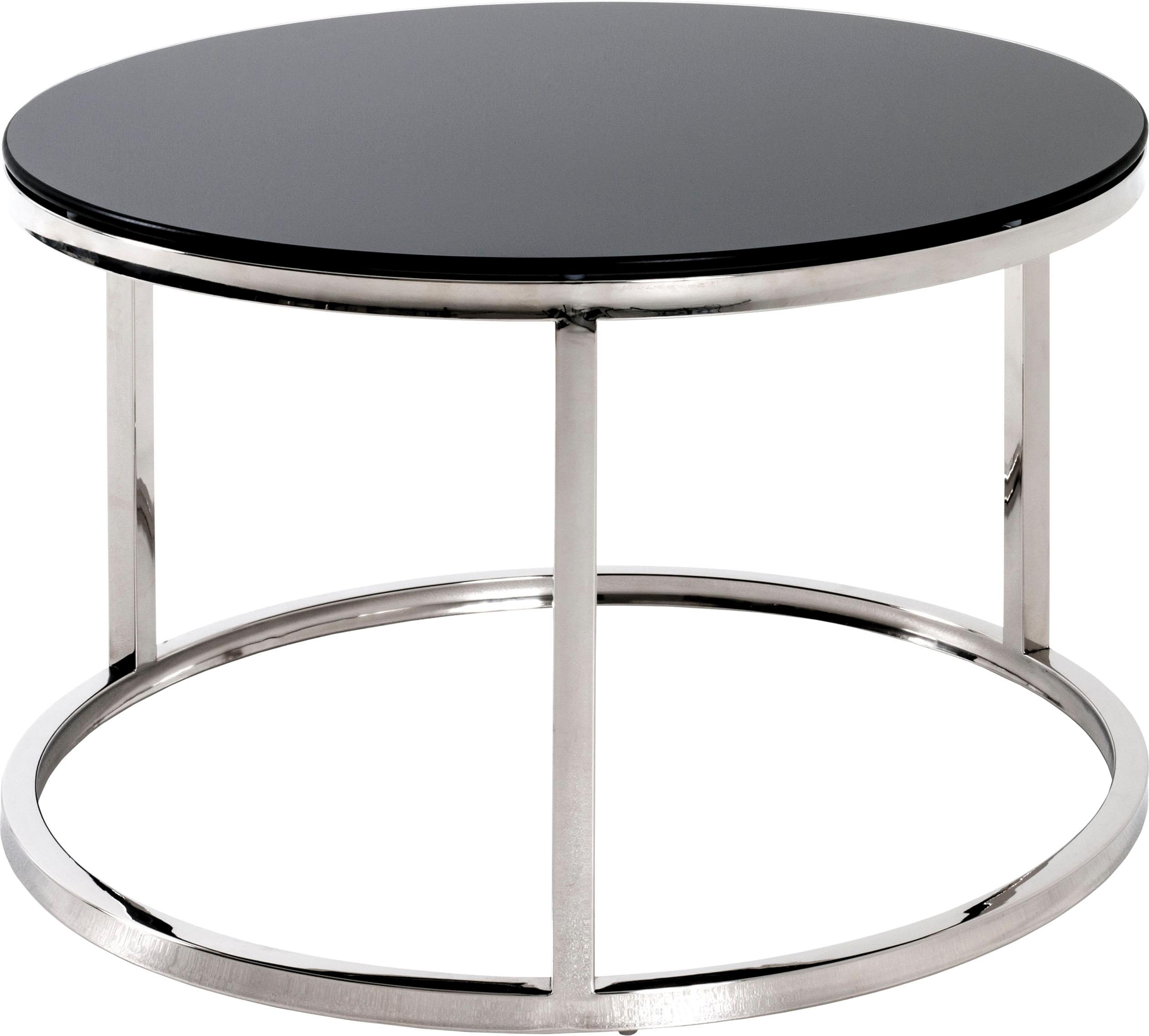 Beistelltisch HAKU, schwarz (schwarz, edelstahl), B:60cm H:36cm T:60cm, Tische Image