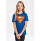 T-Shirt LOGOSHIRT "DC Comics – Superman" Gr. 128, blau Mädchen Shirts T-Shirts