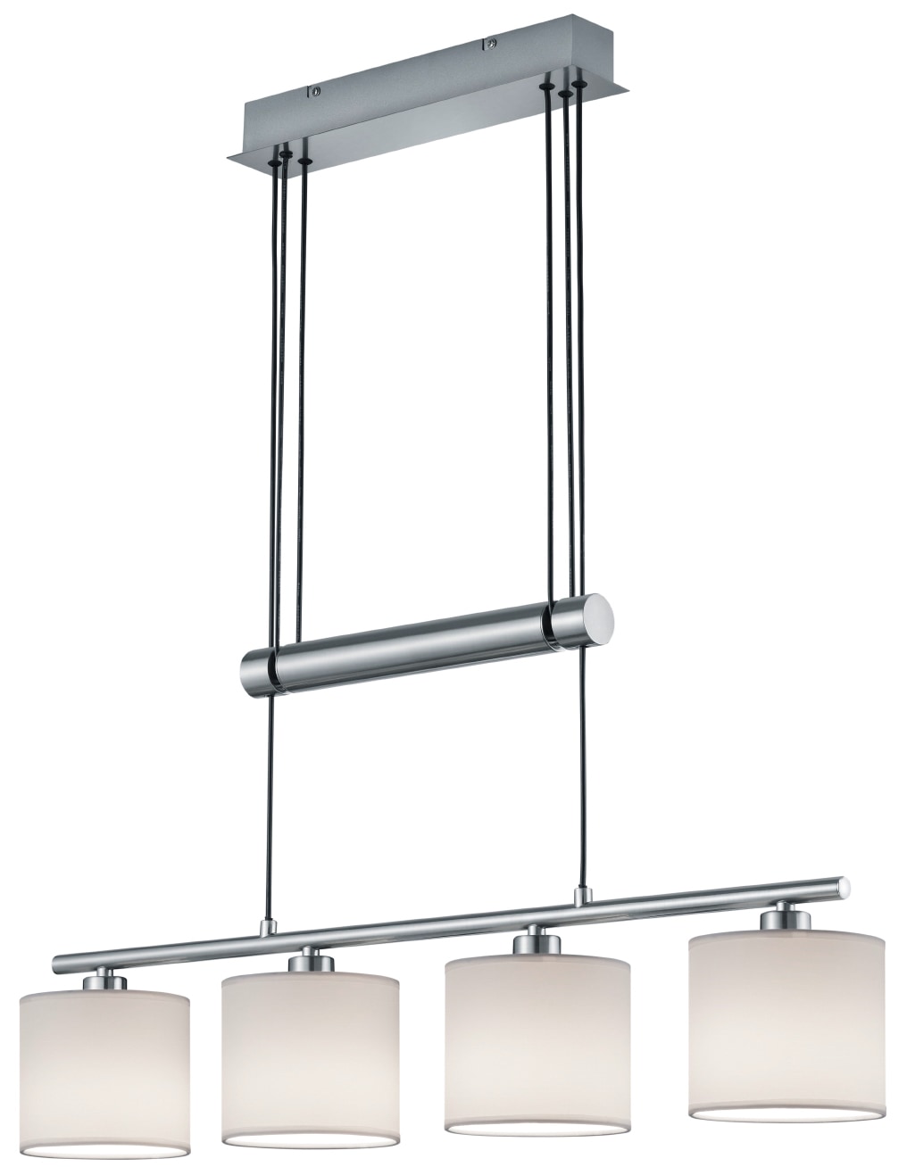 TRIO LEUCHTEN Pendelleuchte "Garda", weiß (weiß, nickelfarben matt), 4, 1 Stk.,mit Leuchtmittel, 4mal E14 je 3,5 Watt und 320 Lumen, Leuchten, Hängelampe, Hängeleuchte Image