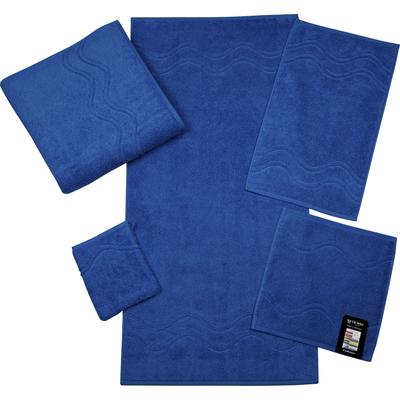 Gästehandtuch ROSS "Cashmere feeling", blau (ozean), B:30cm L:50cm, Frottier, Baumwolle, Handtücher (Packung), 100% Baumwolle, mit Wellen-Bordüre, große Farbauswahl Image
