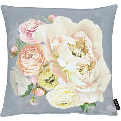 Dekokissen APELT "Fiora" Gr. 1, grau (grau, rosa, gemustert), B:45cm H:5cm L:45cm, Polyester, Dekokissen_Sitzkissen_Kissenhüllen, Kissenhülle mit Füllung, 1 Stück Image