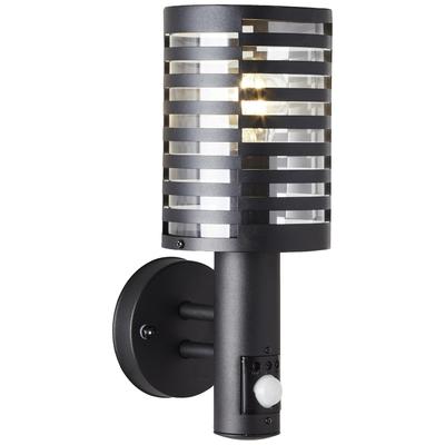 BRILLIANT Wandleuchte "Venlo", schwarz (schwarz matt), Ø 12,7cm H: 32,7cm, Lampen, Außenwandlampe stehend Bewegungsmelder schwarz matt Image