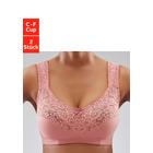 Entlastungs-BH PETITE FLEUR, Damen, Gr. 80, Cup D, beige (terra, cream), Spitze, Obermaterial: 55% Baumwolle, 40% Polyamid, 5% Elasthan, klassisch, BHs, ohne Bügel, mit eleganter Spitze, Basic Dessous