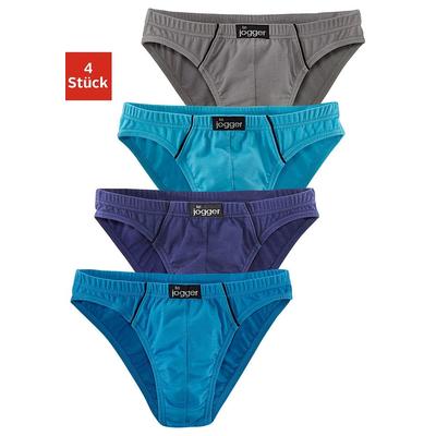 Slip LE JOGGER "Minislip", Herren, Gr. 5, blau (türkis, grau, navy, royalblau), Jersey, Obermaterial: 95% Baumwolle, 5% Elasthan, unifarben mit Farbeinsatz, körpernah, Unterhosen, knappe Form, schöne Farben mit kontrastfarbenen Pipings Image