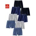 Weiter Boxer LE JOGGER Gr. 10, 8 St., blau (schwarz, marine, grau, meliert, blau, meliert) Herren Unterhosen Boxershorts