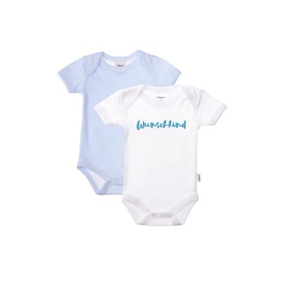 Body LILIPUT "Wunschkind" Gr. 50/56, EURO-Größen, blau (weiß-hellblau) Baby Bodies mit weitem Kragen