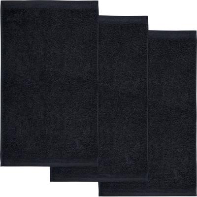 Gästehandtuch MÖVE "Superwuschel", schwarz, B:30cm L:50cm, Walkfrottee, Baumwolle, Handtücher (Packung), Gästehandtücher Set mit Bordüre, 100% Premium Cotton Baumwolle, weich Image