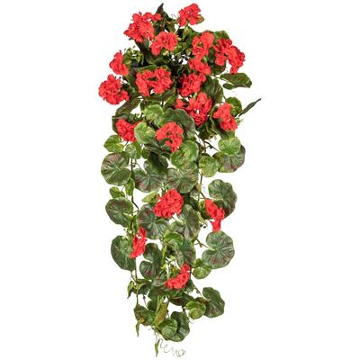Kunstpflanze CREATIV GREEN "Geranienhänger", rot, H:80cm Ø:80cm, Polyester, Kunststoff, Kunstpflanzen Image