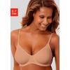 T-Shirt-BH LASCANA "perfect basic", Damen, Gr. 75, Cup B, braun (caramel), Microtouch, Obermaterial: 82% Polyamid (TACTEL), 18% Elasthan (LYCRA), Basic, BHs, mit Bügel, ohne Schale, Basic Dessous