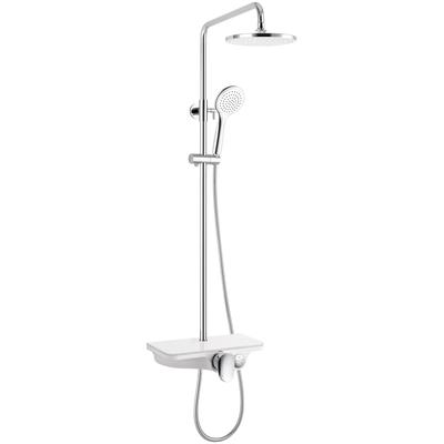 Stangenbrause-Set SANOTECHNIK, weiß, H:115cm, Brausegarnituren