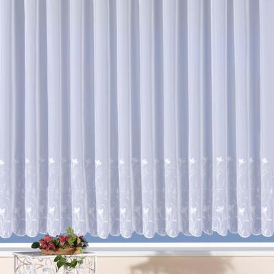 Gardine WECKBRODT "Turin" Gr. 6, weiß, B:300cm H:160cm, Voile, Obermaterial: 100% Polyester, Gardinen, echte Stickerei, Voile, halbtransparent, Bordüre, Kante, Store Image