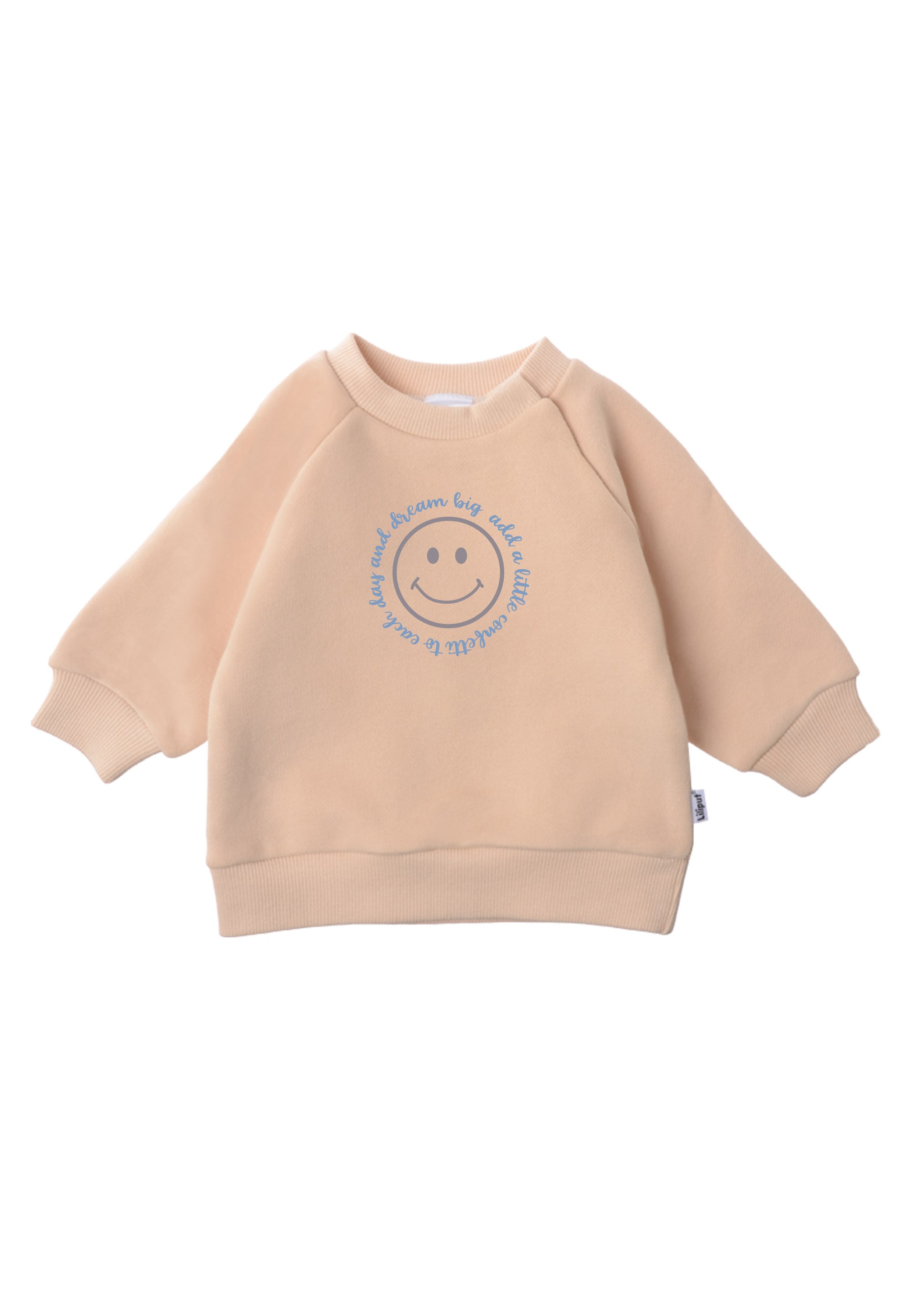 Sweatshirt LILIPUT "Smiley", Mädchen, Gr. 110/116, beige, 80% Baumwolle, 20% Polyester, bedruckt, normal, Rundhals, Sweatshirts Sweatshirt, mit witzigem Print
