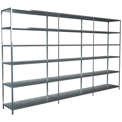 Steckregal SCHULTE REGALWELT "Stecksystem Grund- und 2x Anbauregale", silber (silberfarben), B:280cm H:230cm T:35cm, Sta