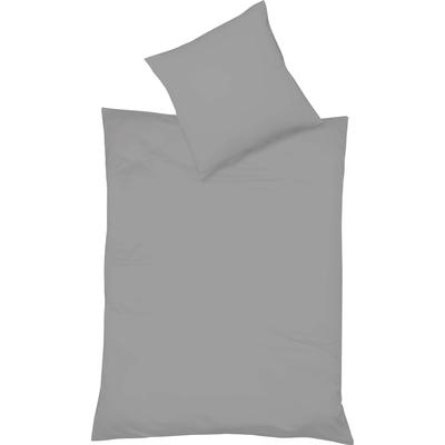 Bettwäsche FLEURESSE "Colours in 135x200, 155x220 oder 200x200 cm", grau, B/L: 155cm x 200cm, , Mako-Satin, B/L: 80cm x 80cm, Mako-Satin, Obermaterial: 100% Baumwolle, Bettwäsche, Bettwäsche aus 100% Baumwolle, uni, mit Reißverschluss Image