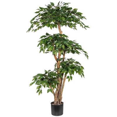 Kunstpflanze CREATIV GREEN "Ficus Benjamini", grün, B:110cm H:170cm, Kunststoff, Kunstpflanzen Image