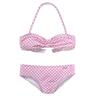 "Bandeau-Bikini BUFFALO ""Karo Kids"" Gr. 146/152, N-Gr, rosa (rosa, weiß) Kinder Bikini-Sets Bikinis mit unifarbenen Details"