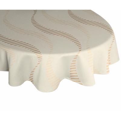 Tischdecke WIRTH "LUPARA" Gr. 1, beige, B:130cm L:190cm, Polyester, Baumwolle, Tischdecken, oval Image