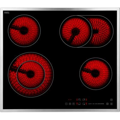 HANSEATIC Elektro-Kochfeld Kochfelder mit Timer silberfarben (edelstahlfarben)