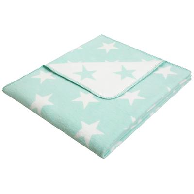 Wohndecke LÜTTENHÜTT "Adina", grün (mint, weiß), B:140cm L:180cm, Wohndecken, mit tollen Sternen, Kuscheldecke, 180 x 140 cm (Länge x Breite) Image