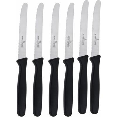 Brotzeitmesser, silber (silberfarben, schwarz), 6 tlg., Klingenstahl, PICARD & WIELPÜTZ SOLINGEN, Essmesser, Made in Germany