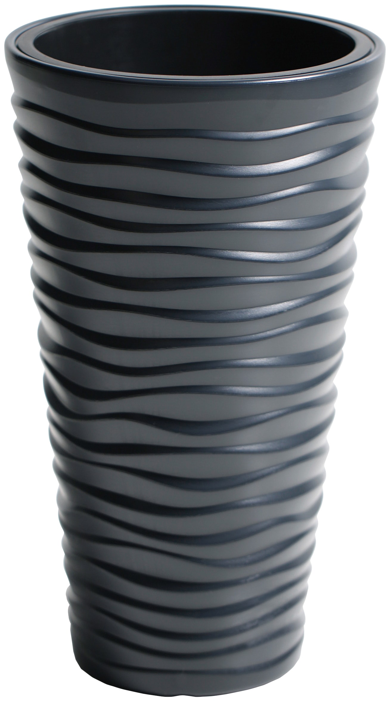 Blumentopf PROSPERPLAST "Sand slim", grau (anthrazit), H:61,9cm, Kunststoff, Pflanzgefäße, Ø 34,9 Image