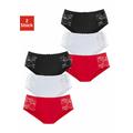 Hüftslip PETITE FLEUR Gr. 40/42, 6 St., rot (rot, schwarz, weiß) Damen Unterhosen Taillenslips
