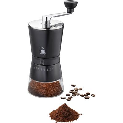 Kaffeemühle GEFU "Santiago" Kaffeemühlen grau (schwarz, edelstahlfarben) 8 Stufen Mahlwerk