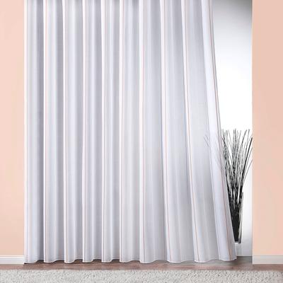 Gardine WECKBRODT "Athen" Gr. 22, weiß (weiß, champagner, beige), B:750cm H:160cm, Polyester, Gardinen, Gardinenstore, Webgardine, halbtransparent, glänzende Effektstreifen, Bleiband, Store Image
