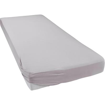 Spannbettlaken BELLANA "Jersey-Elasthan deLuxe", silber (silberfarben), B:90-100cm L:200-220cm, Jersey-Elasthan, Obermaterial: 95% Baumwolle, 5% Elasthan, Laken, für Boxspringbetten und sehr hohe Matratzen Image