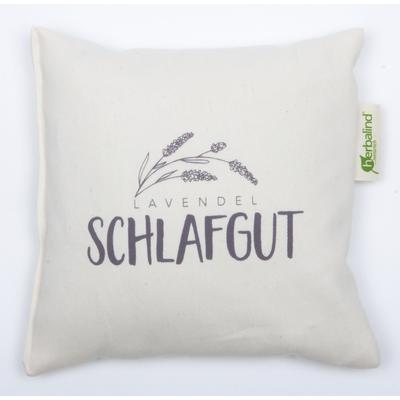 Kräuterkissen HERBALIND "5033 Lavendelkissen SCHLAFGUT", grau (natur, anthrazit), B:20cm L:20cm, Baumwolle, Funktionskissen Image