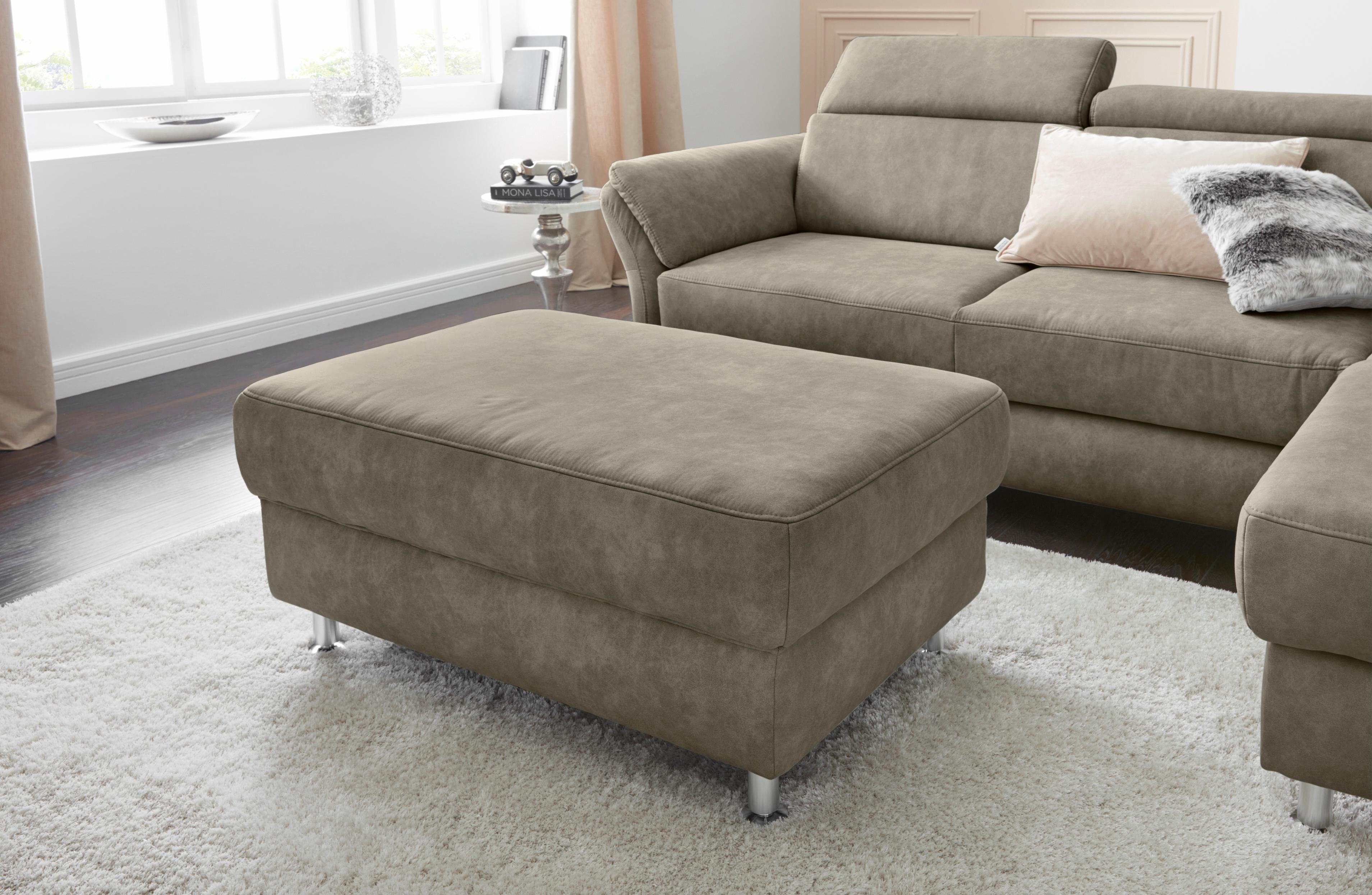 Hocker SIT & MORE "Avignon", grau (taupe), B:102 H:45 T:67, Struktur (100% Polyester);Flachgewebe (90% Polyester, 10% Polyamid);Luxus-Microfaser (100% Polyester), Hocker Image