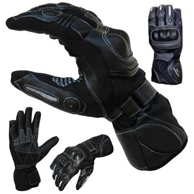 Motorradhandschuhe PROANTI Gr. M, schwarz, Handschuhe, M, Obermaterial: 65% Rindsleder, 25% Nylon, 5% Polyester, 5% Polyurethan. Innenfutter: 100% Polyester, speziell für Regenwetter im Sommer, wasserdicht mit Visierwischer