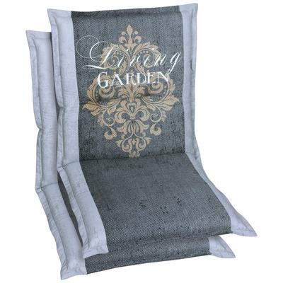 Sesselauflage GO-DE, grau, B:50cm H:100cm, Obermaterial: 100% Polyester, Polsterauflagen, 100 x 50 cm, nieder