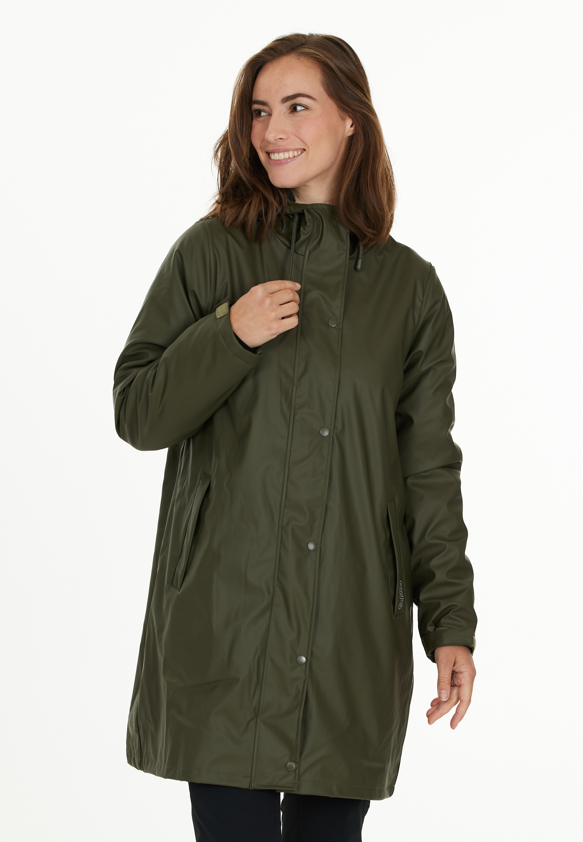 Outdoorjacke WEATHER REPORT "Simone", Damen, Gr. 38, grün (dunkelgrün), 100% Polyester, unifarben, Casual, normal, ohne Ausschnitt, Jacken, mit getapten Nähten Image