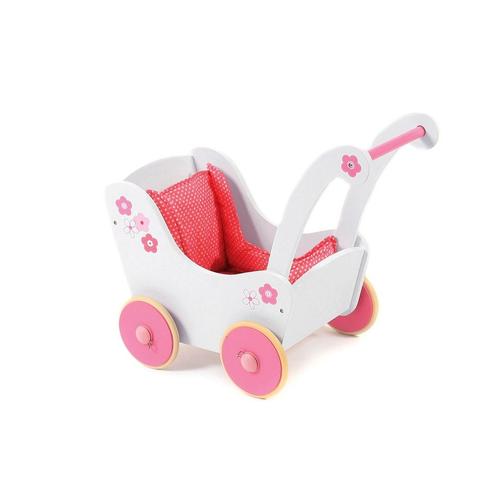 „Puppenwagen CHIC2000 „“Holzspielzeug, Fiori, weiß““ rosa (weiß, rosa) Kinder Puppenwagen -trage“
