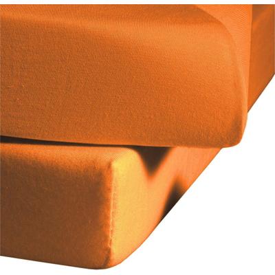 Spannbettlaken FLEURESSE "Comfort", orange, B:140-160cm L:200-220cm, Jersey-Elasthan, Obermaterial: 96% Baumwolle, 4% Elasthan (LYCRA), Laken, Spannbettlaken, langlebig & bügelfrei,Perfekte Passform durch POWER-STRETCH Image