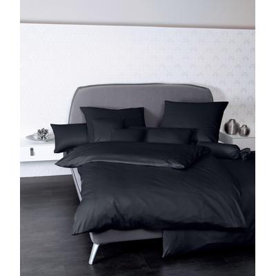 Bettwäsche JANINE "Colors 31001", schwarz, B/L: 135cm x 200cm, B/L: 80cm x 80cm (), Mako-Satin, B/L: 80cm x 80cm, Mako-Satin, Obermaterial: 100% Baumwolle, Bettwäsche, feinfädige uni Bettwäsche für alle Jahreszeiten, Markenreißverschluss Image