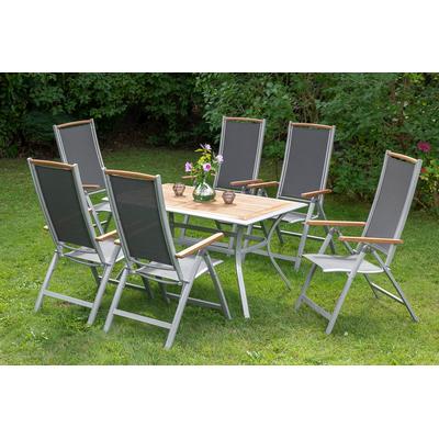 Garten-Essgruppe MERXX "Siena", grau (anthrazit), Obermaterial: 100% Polyester, Sitzmöbel-Sets