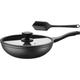 Wok PINTINOX "Pro" Pfannen Gr. Ø 30 cm, schwarz (schwarz, transparent) Woks