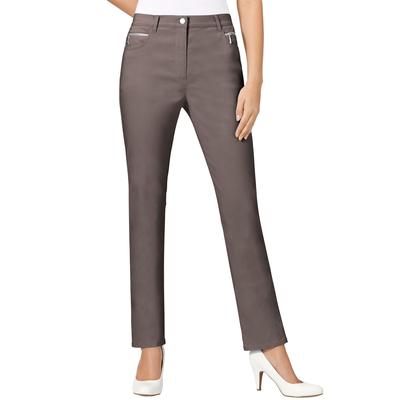 Stretch-Hose STEHMANN, Damen, Gr. 205, Extrakurzgrößen, grau (stein), 72% Viskose, 25% Polyamid, 3% Elasthan, unifarben, lang, Hosen, Topseller Image