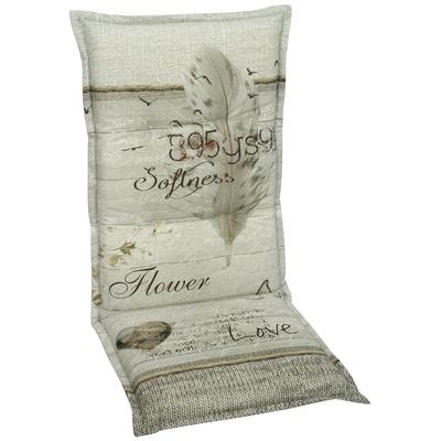Hochlehnerauflage GO-DE, grau (hellgrau, taupe, stone), B:120cm H:8cm T:50cm, Obermaterial: 100% Baumwolle, Polsterauflagen Image