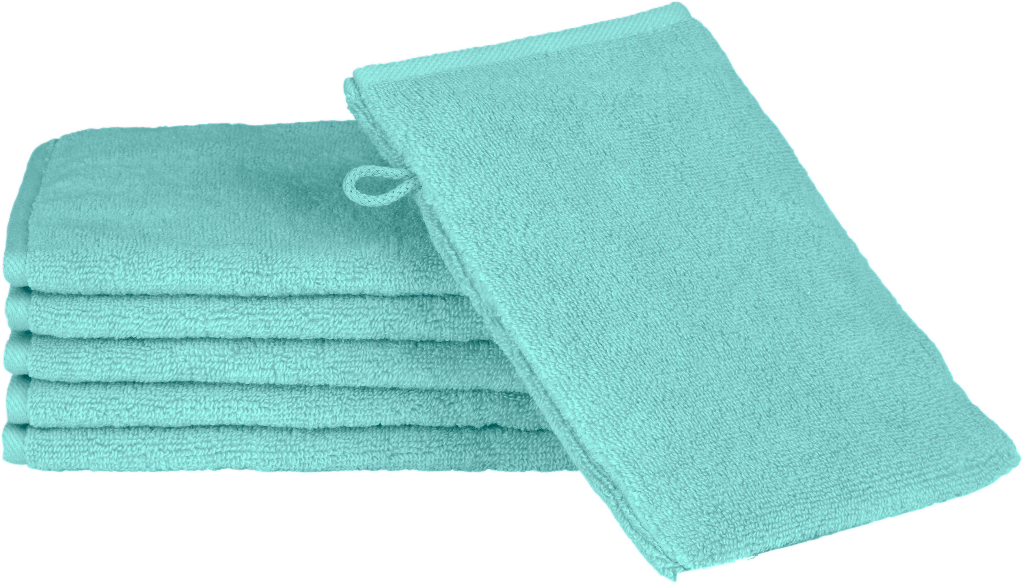 Waschhandschuh ROSS "Sensual Skin", blau (bleached aqua), B:16cm L:22cm, Frottier, Handtücher, mit Aloe-Vera-Öl veredelt Image