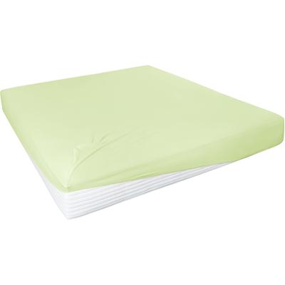 Spannbettlaken PRIMERA "Elasthan-Feinjersey", grün (hellgrün), B:180-200cm L:200-220cm, Jersey-Elasthan, Obermaterial: 95% Baumwolle, 5% Elasthan, Laken, PREMIUM, aus 95% gekämmter Baumwolle und 5% Elasthan, bis 28 cm Höhe Image