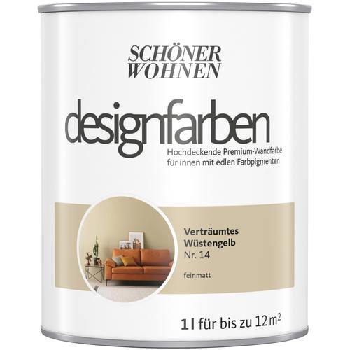 „SCHÖNER WOHNEN-FARBE Wand- und Deckenfarbe „“Designfarben““ Farben Verträumtes Wüstenbeige Nr. 14, hochdeckende Premium-Wandfarbe Gr. 1 l 1000 ml, beige (verträumtes wüstenbeige nr 14) Wandfarbe bunt“