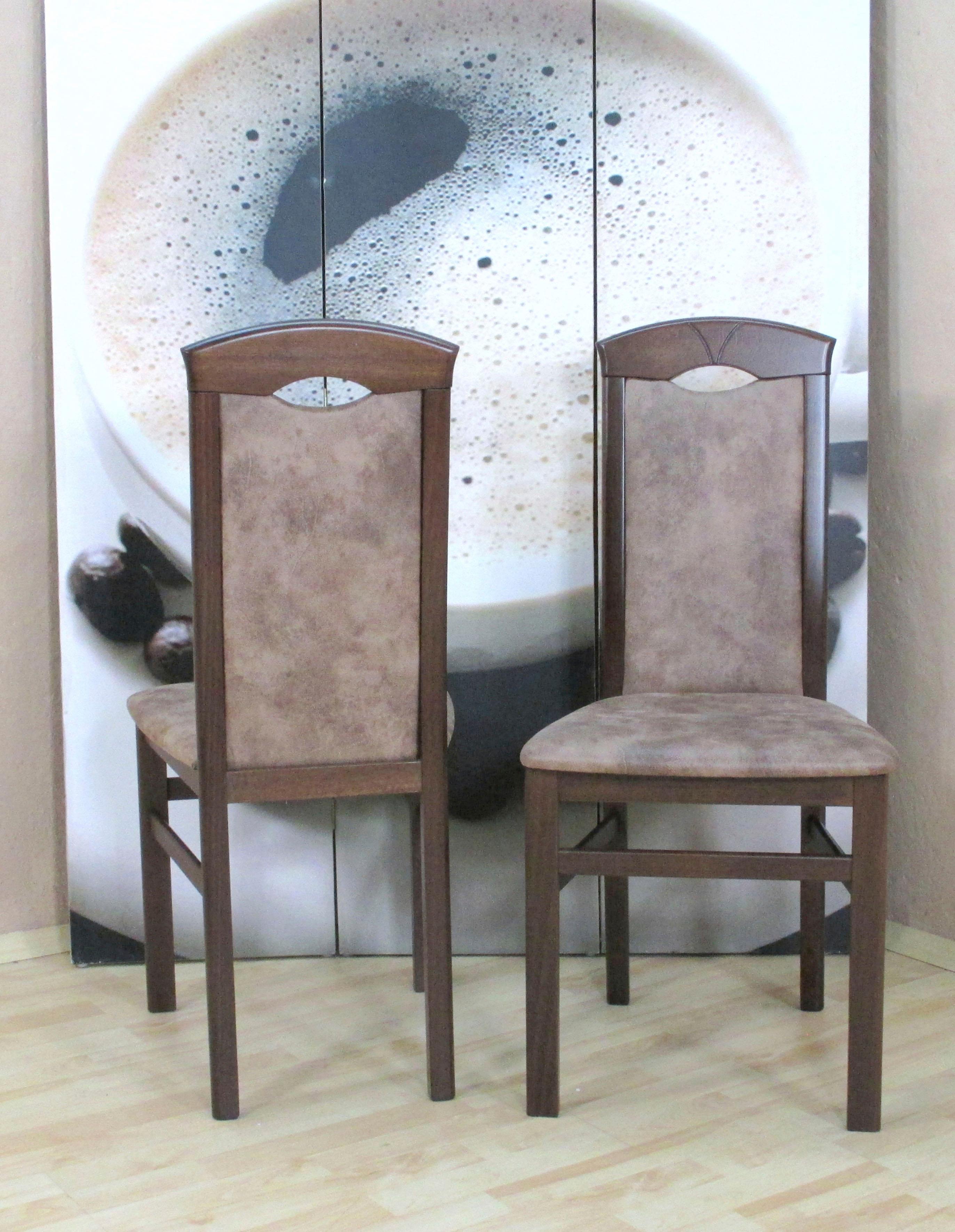 4-Fußstuhl HOME AFFAIRE, braun (nussbaumfarben dunkel, camel), B:44cm H:97cm T:45cm, Polyesterstoff in Lederoptik;100% Polyester, Stühle